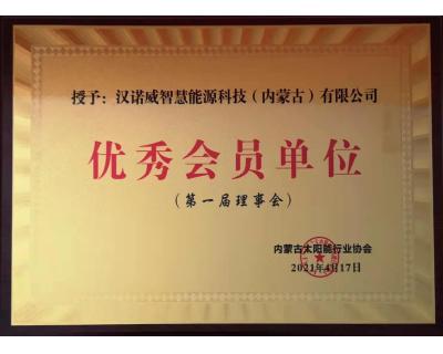 內(nèi)蒙古太陽能行業(yè)協(xié)會(huì)第一屆理事會(huì)優(yōu)秀會(huì)員單